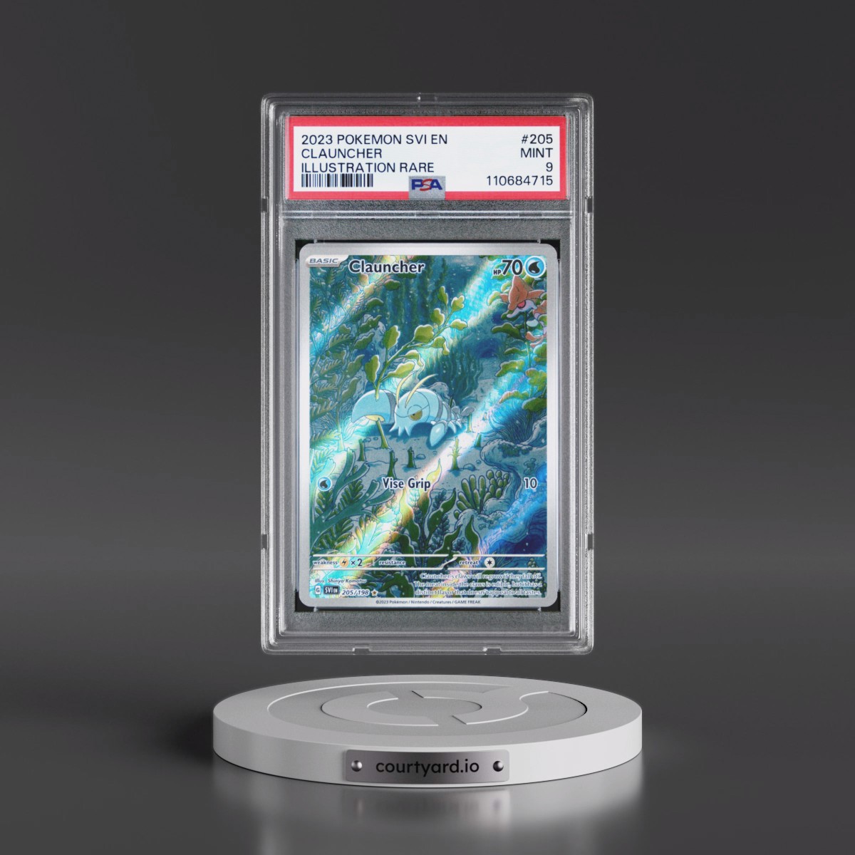 2023 Pokémon Svi EN-Scarlet & Violet #205 Clauncher - Illustration Rare (PSA 9 MINT)