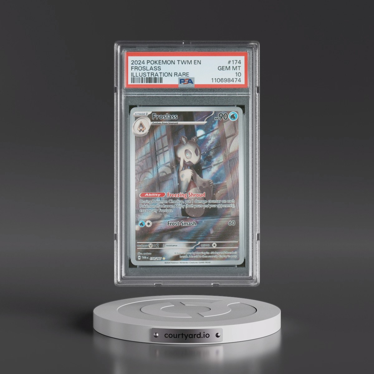 2024 Pokémon Twm EN-Twilight Masquerade #174 Froslass - Illustration Rare (PSA 10 GEM MINT)