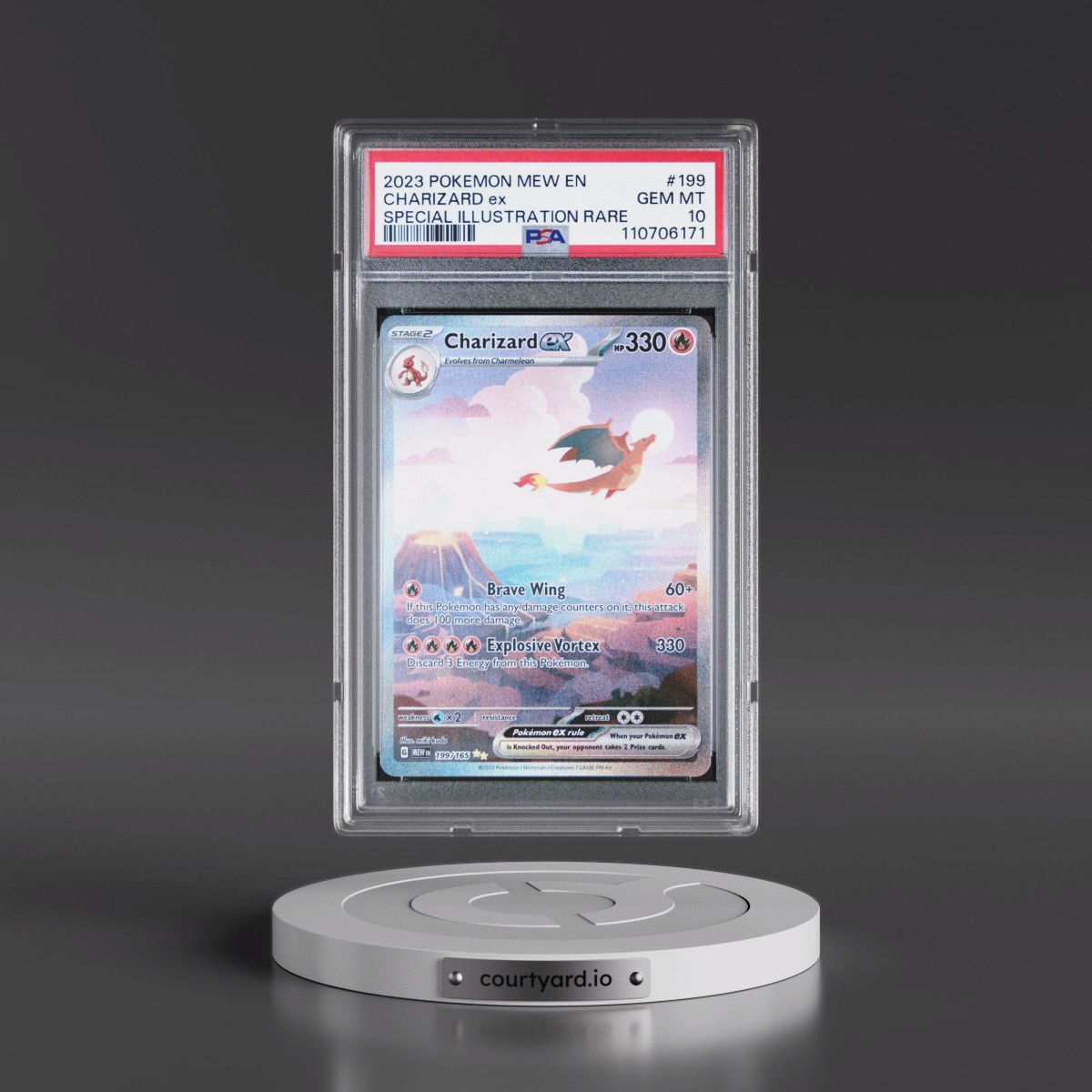 2023 Pokémon Mew EN-151 #199 Charizard EX - Holo Special Illustration Rare (PSA 10 GEM MINT)
