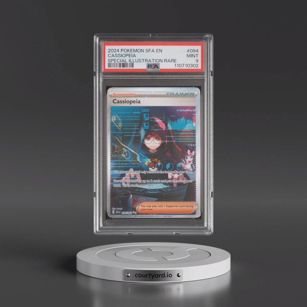 2024 Pokémon Sfa EN-Shrouded Fable #094 Cassiopeia - Special Illustration Rare (PSA 9 MINT)