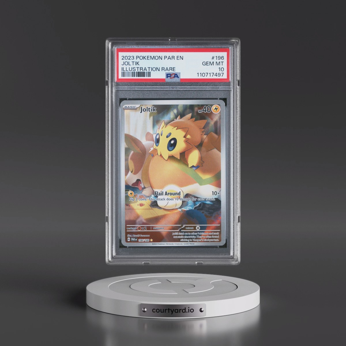 2023 Pokémon Par EN-Paradox Rift #196 Joltik - Illustration Rare (PSA 10 GEM MINT)