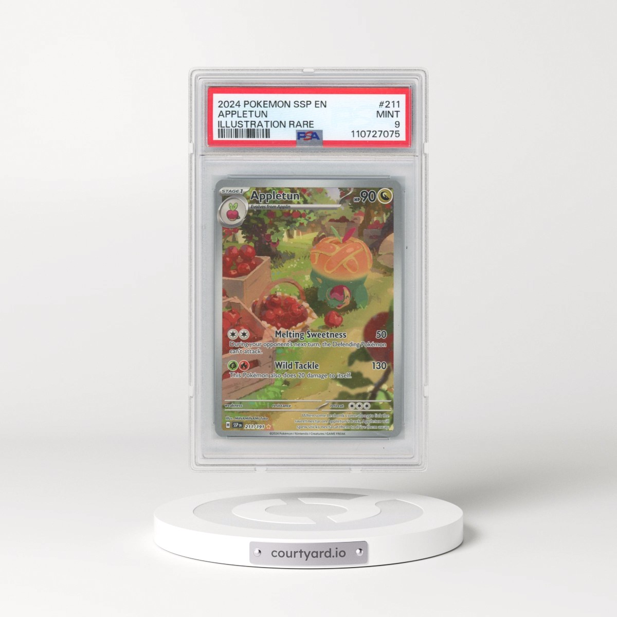 2024 Pokémon Ssp EN-Surging Sparks #211 Appletun - Illustration Rare (PSA 9 MINT)