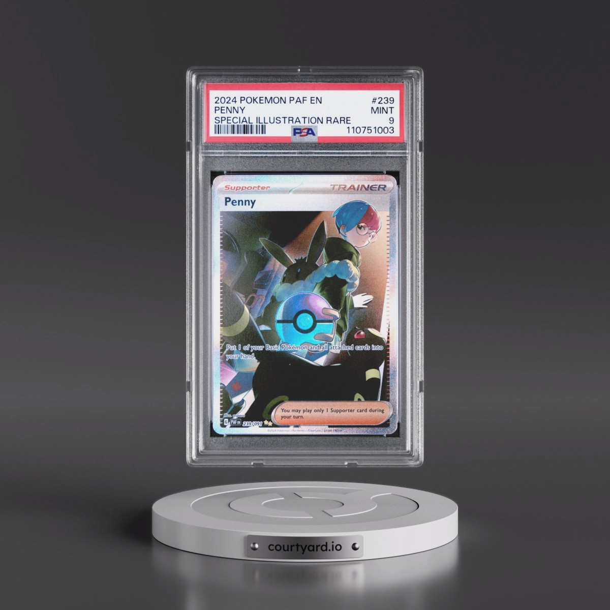 2024 Pokémon Paf EN-Paldean Fates #239 Penny - Special Illustration Rare (PSA 9 MINT)