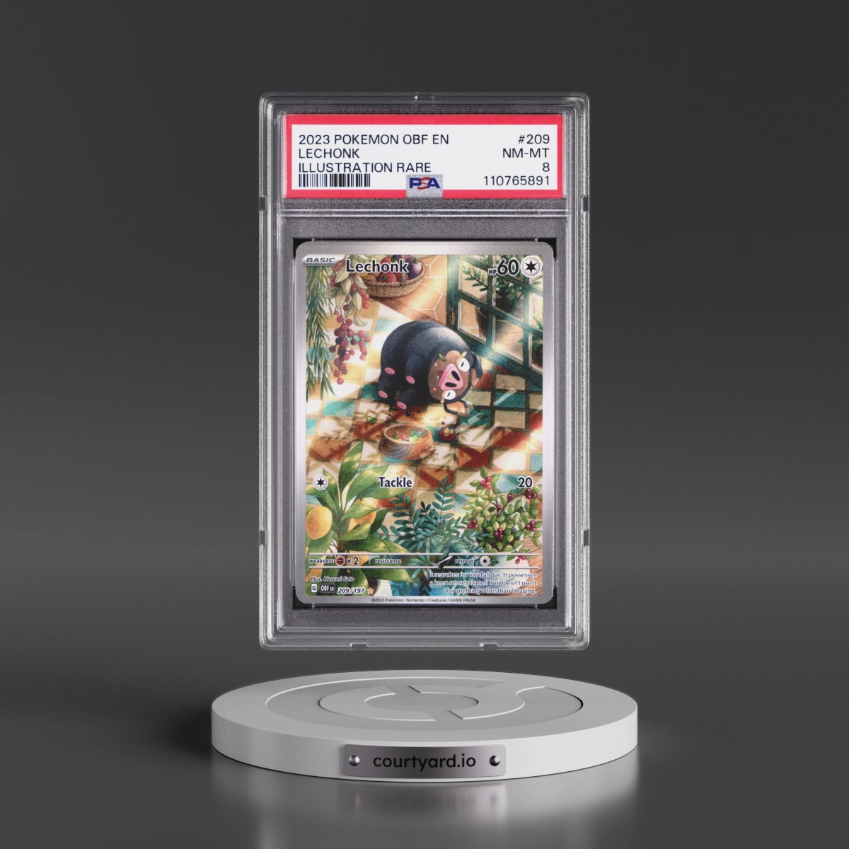 2023 Pokémon Obf EN-Obsidian Flames #209 Lechonk - Illustration Rare (PSA 8 NM-MT)