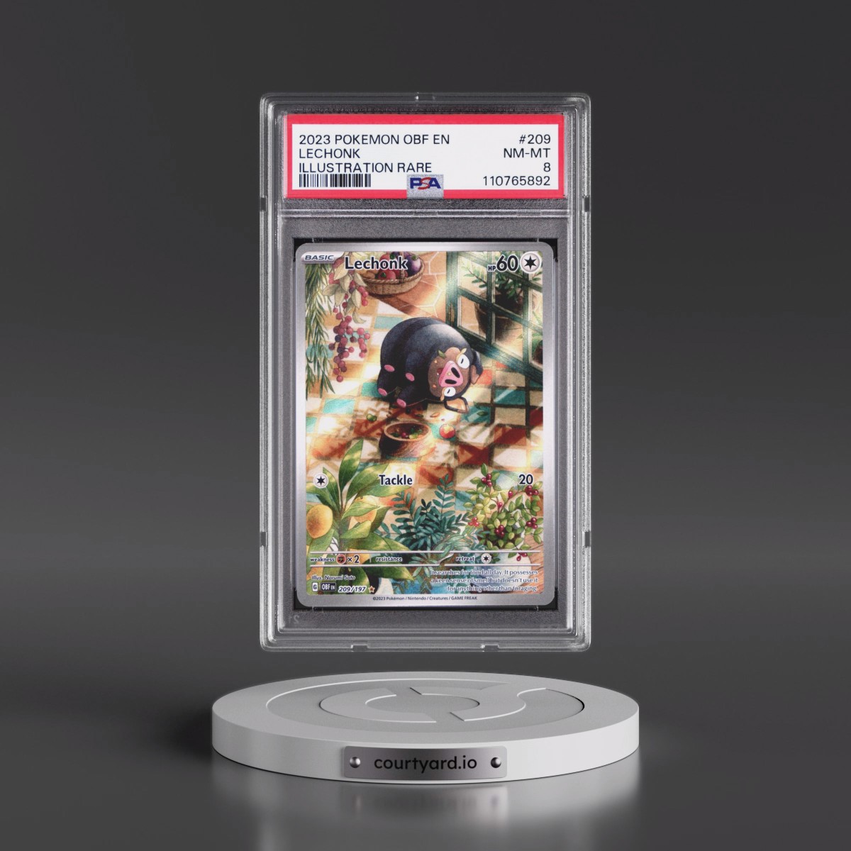 2023 Pokémon Obf EN-Obsidian Flames #209 Lechonk - Illustration Rare (PSA 8 NM-MT)