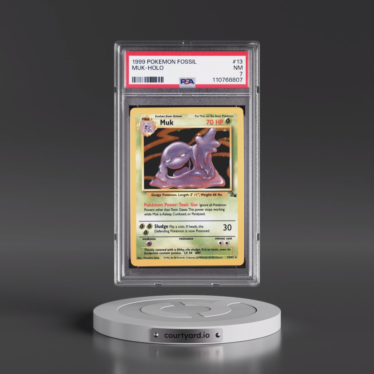 1999 Pokémon Fossil Muk - Holo #13 PSA 7