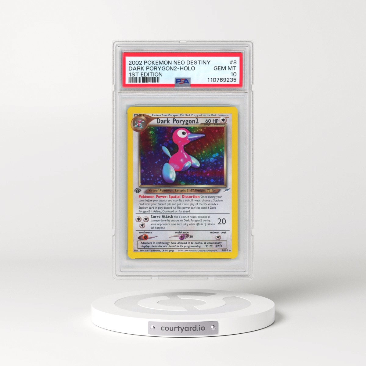 2002 Pokémon Neo Destiny #8 Dark PORYGON2 - 1st Edition Holo (PSA 10 GEM MINT)
