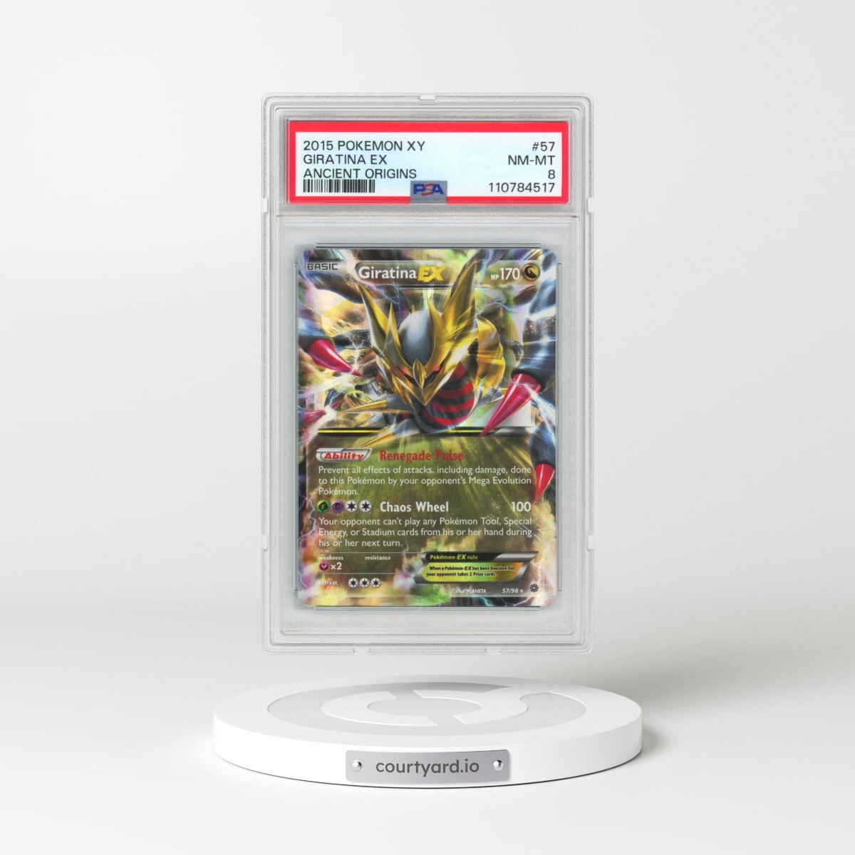 2015 Pokémon XY Ancient Origins #57 Giratina EX - Holo (PSA 8 NM-MT)