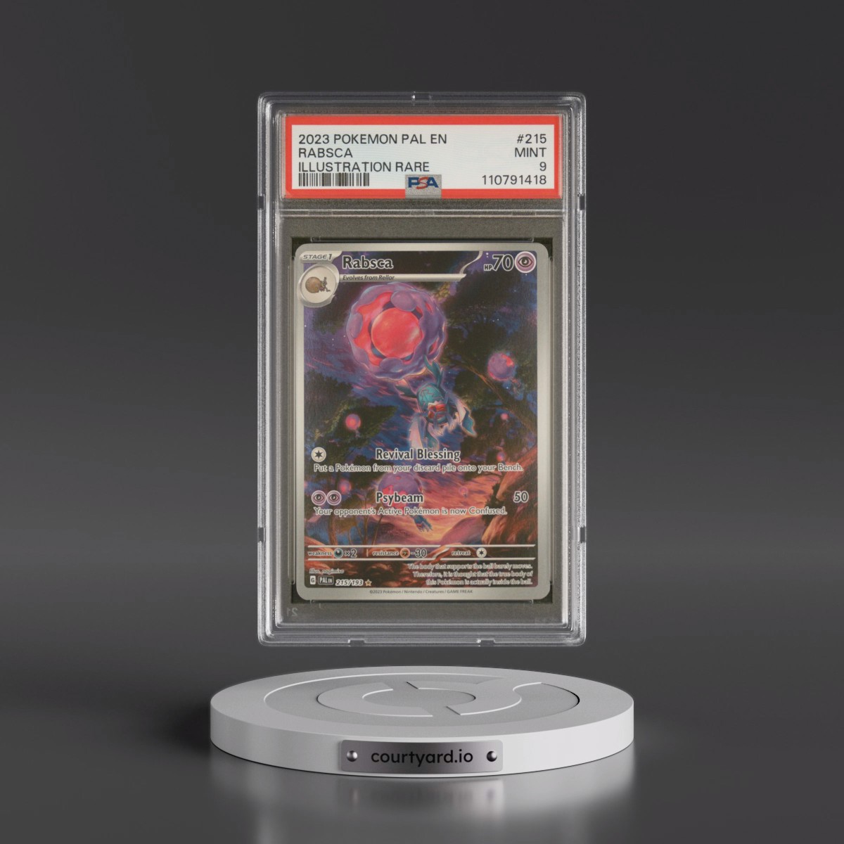 2023 Pokémon Pal EN-Paldea Evolved #215 Rabsca - Illustration Rare (PSA 9 MINT)