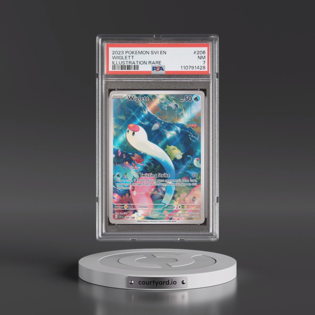 2023 Pokémon Svi EN-Scarlet & Violet #206 Wiglett - Illustration Rare (PSA 7 NM)