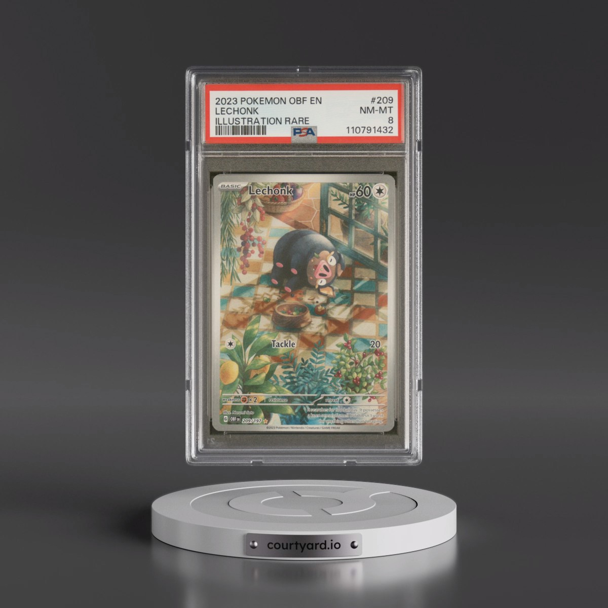 2023 Pokémon Obf EN-Obsidian Flames #209 Lechonk - Illustration Rare (PSA 8 NM-MT)