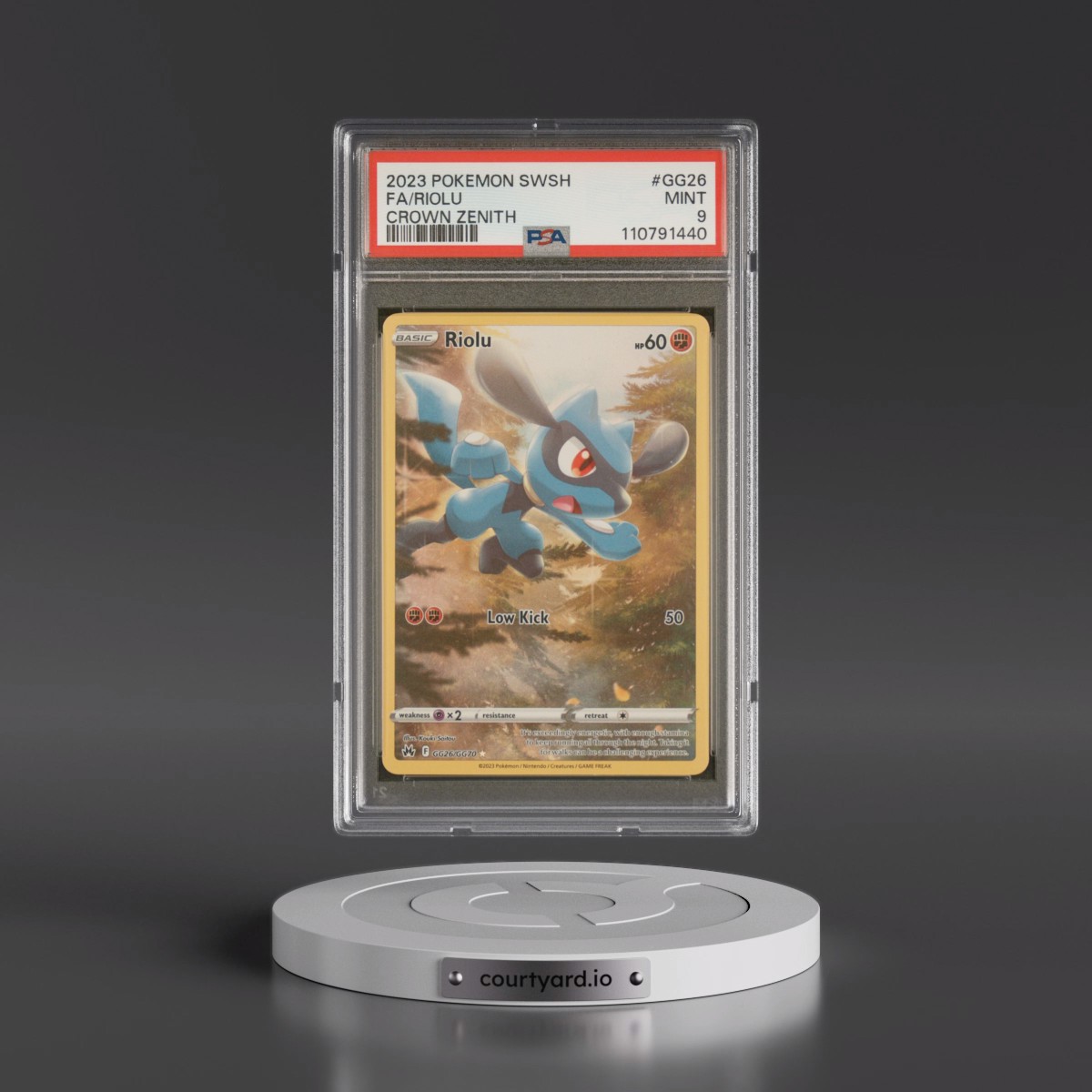 2023 Pokémon Sword and Shield Crown Zenith #GG26 Riolu - Full Art (PSA 9 MINT)