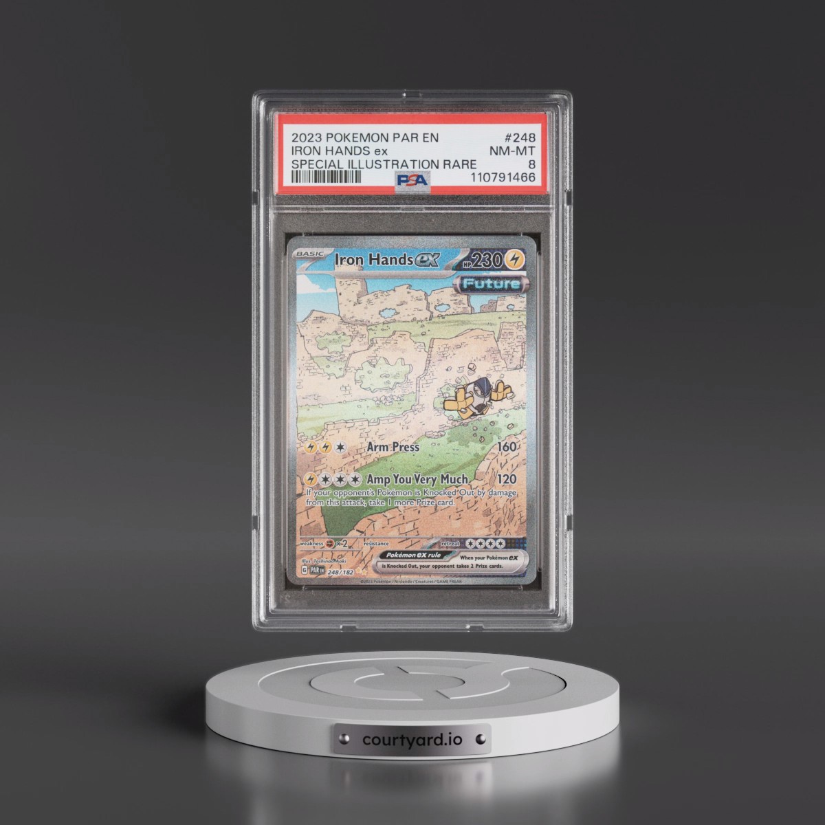 2023 Pokémon Par EN-Paradox Rift #248 Iron Hands EX - Holo Special Illustration Rare (PSA 8 NM-MT)