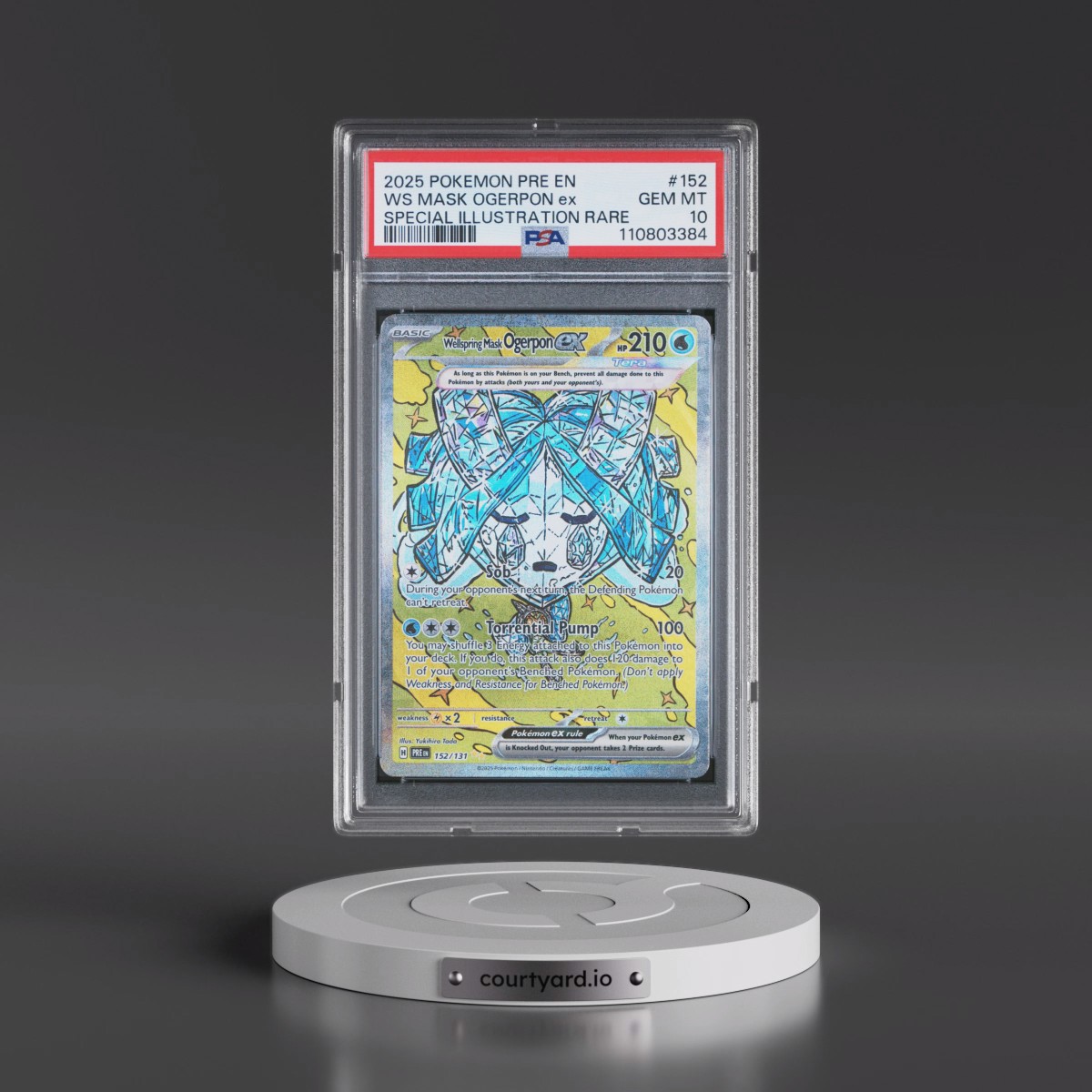 2025 Pokémon Pre EN-Prismatic Evolutions #152 Wellspring Mask Ogerpon EX - Holo Special Illustration Rare (PSA 10 GEM MINT)