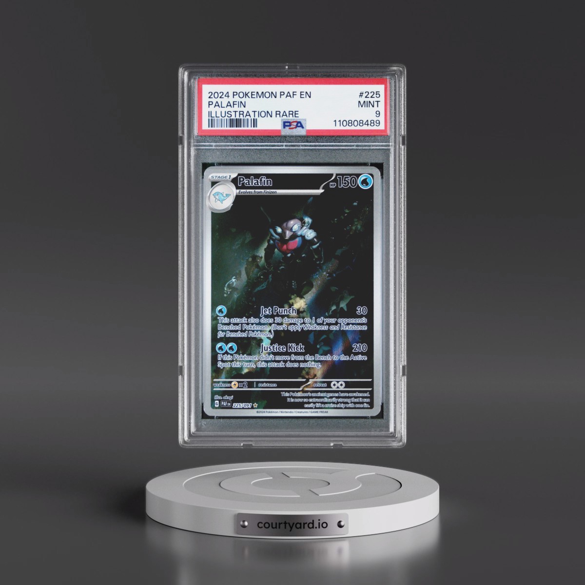 2024 Pokémon Paf EN-Paldean Fates #225 Palafin - Illustration Rare (PSA 9 MINT)