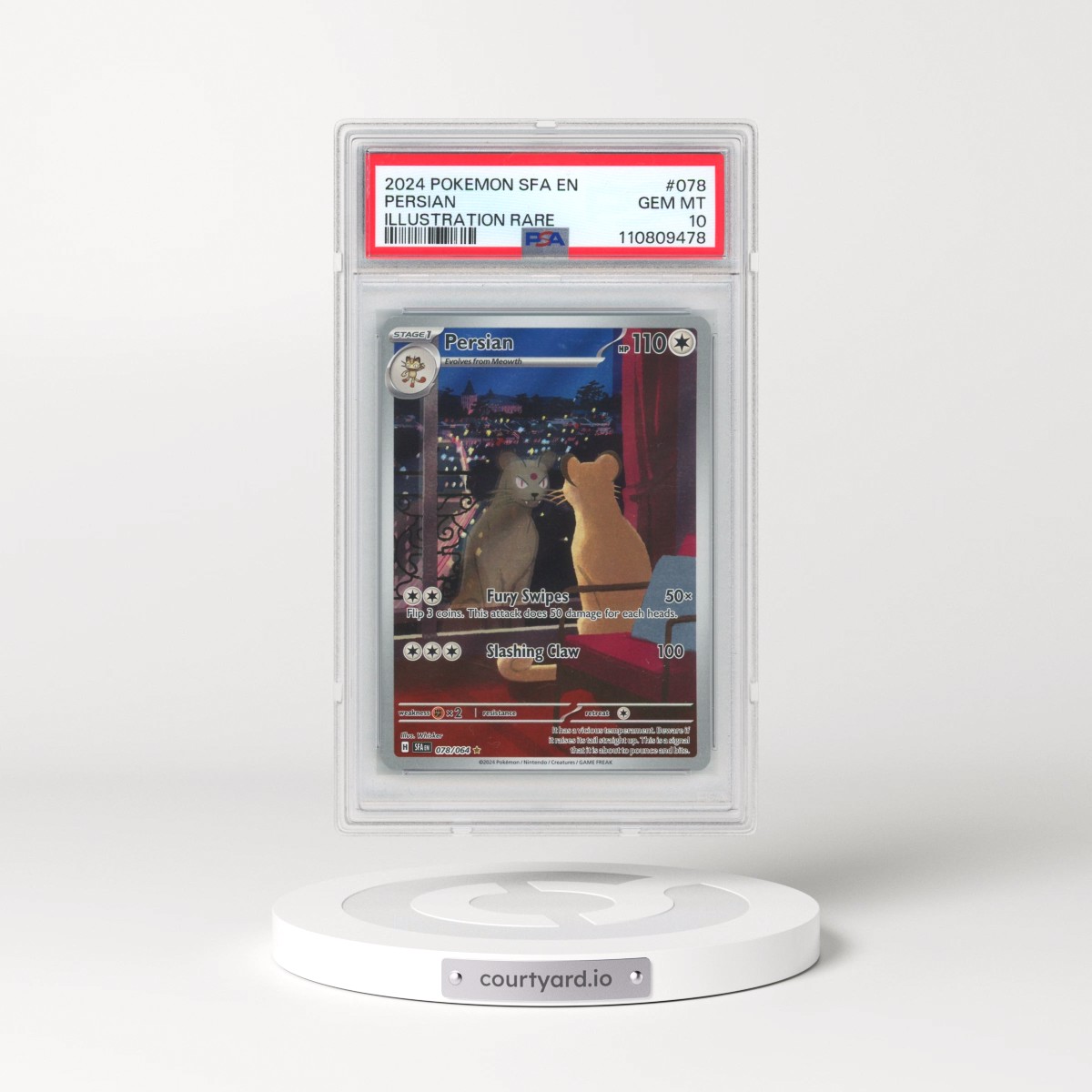 2024 Pokémon Sfa EN-Shrouded Fable #078 Persian - Illustration Rare (PSA 10 GEM MINT)