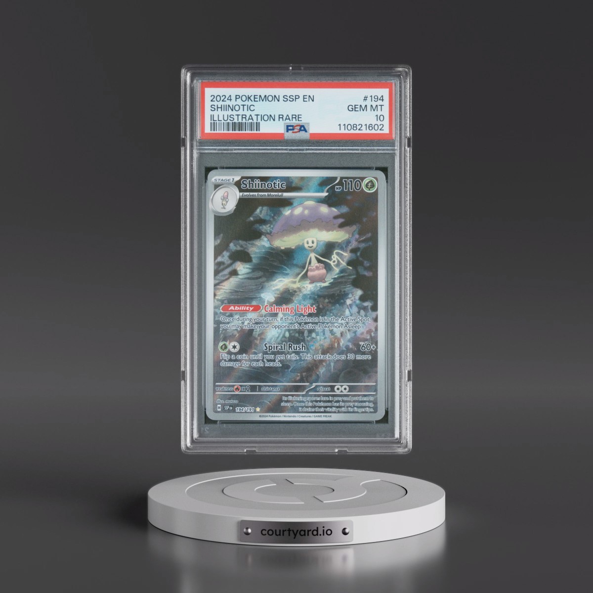 2024 Pokémon Ssp EN-Surging Sparks #194 Shiinotic - Illustration Rare (PSA 10 GEM MINT)