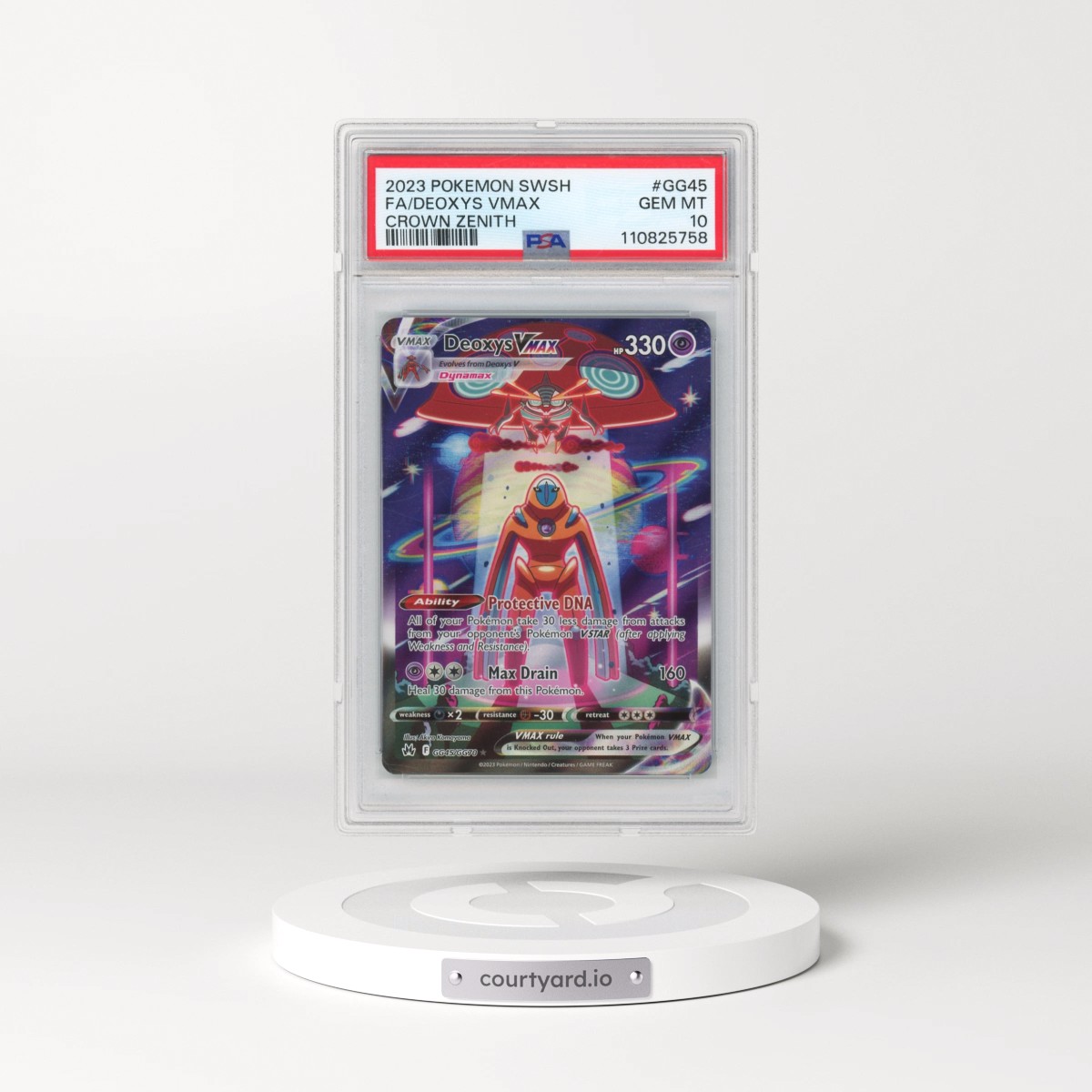 2023 Pokémon Sword and Shield Crown Zenith #GG45 Deoxys Vmax - Full Art (PSA 10 GEM MINT)