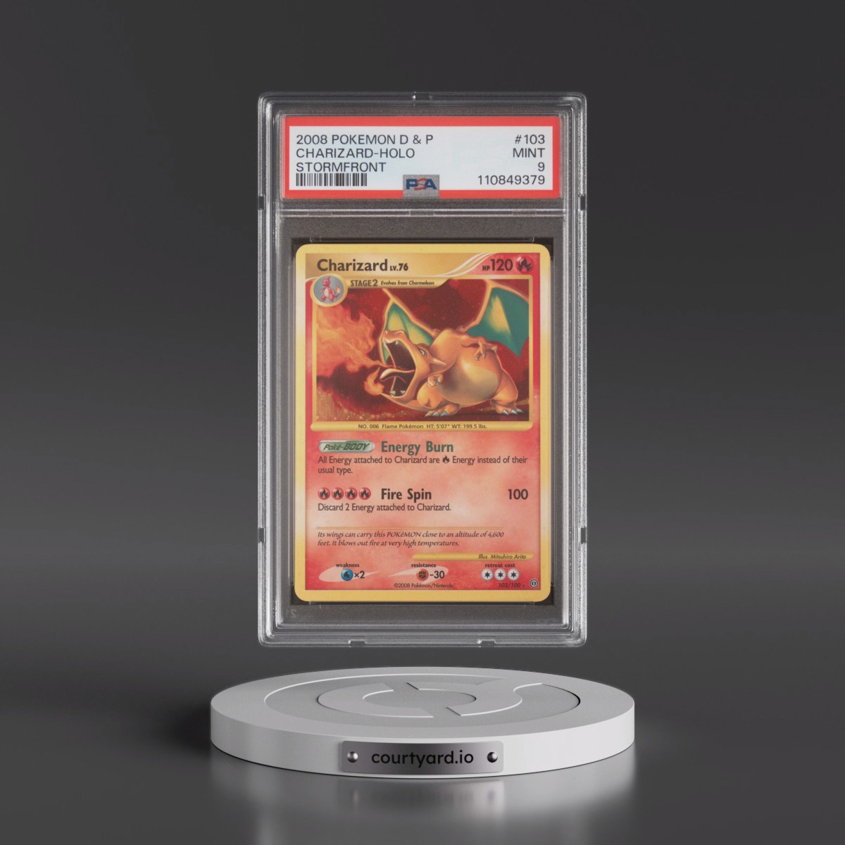 2008 Pokémon Diamond & Pearl Stormfront #103 Charizard - Holo (PSA 9 MINT)