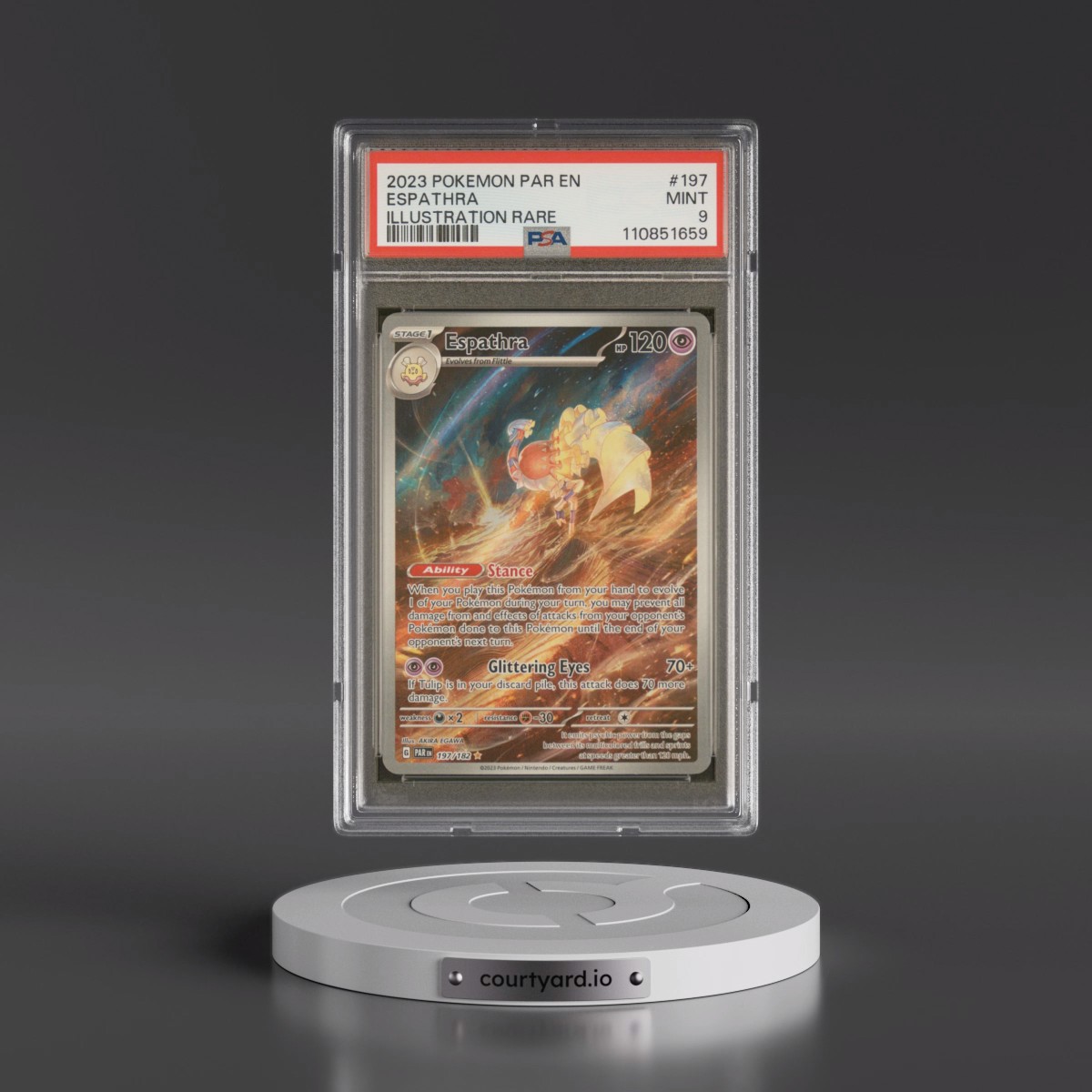 2023 Pokémon Par EN-Paradox Rift #197 Espathra - Illustration Rare (PSA 9 MINT)