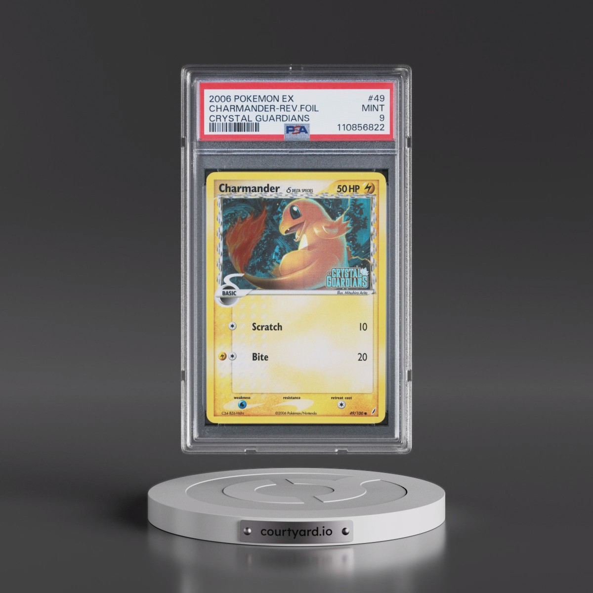 2006 Pokémon EX Crystal Guardians #49 Charmander - Reverse Foil (PSA 9 MINT)