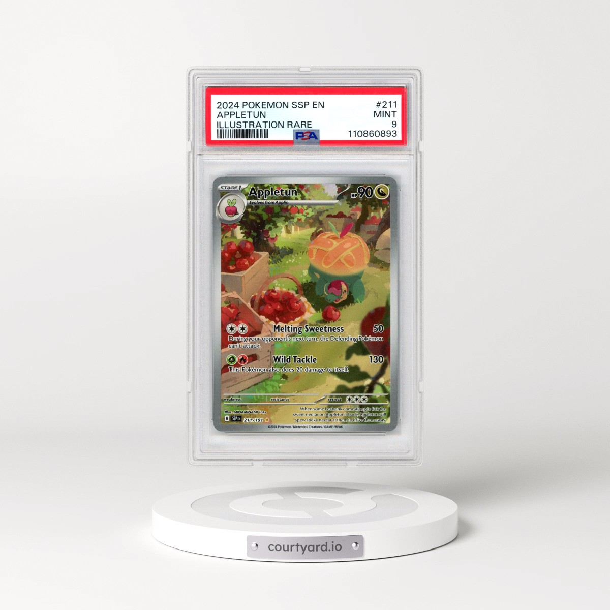 2024 Pokémon Ssp EN-Surging Sparks #211 Appletun - Illustration Rare (PSA 9 MINT)