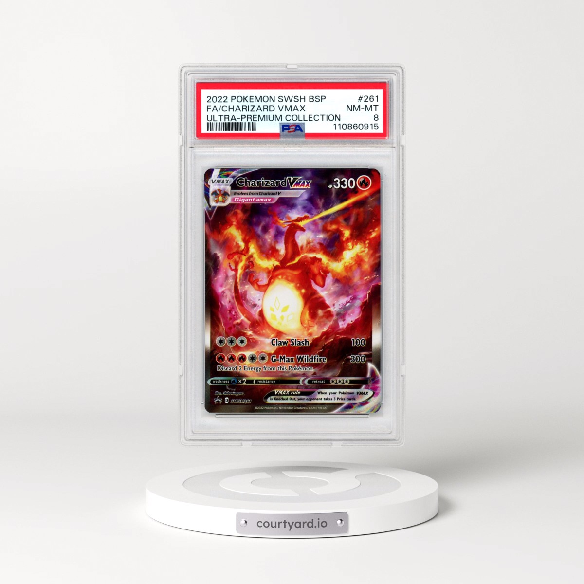 2022 Pokémon Swsh Black Star Promo #261 Charizard Vmax - Full Art Sword & Shield Ultra-Premium Collection-Charizard (PSA 8 NM-MT)