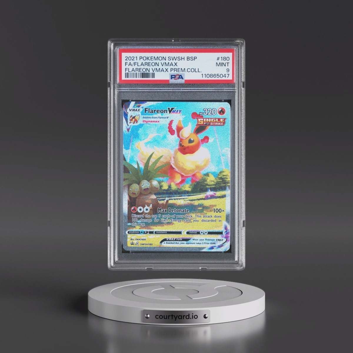 2021 Pokémon Swsh Black Star Promo #180 Flareon Vmax - Full Art Flareon Vmax Premium Collection (PSA 9 MINT)