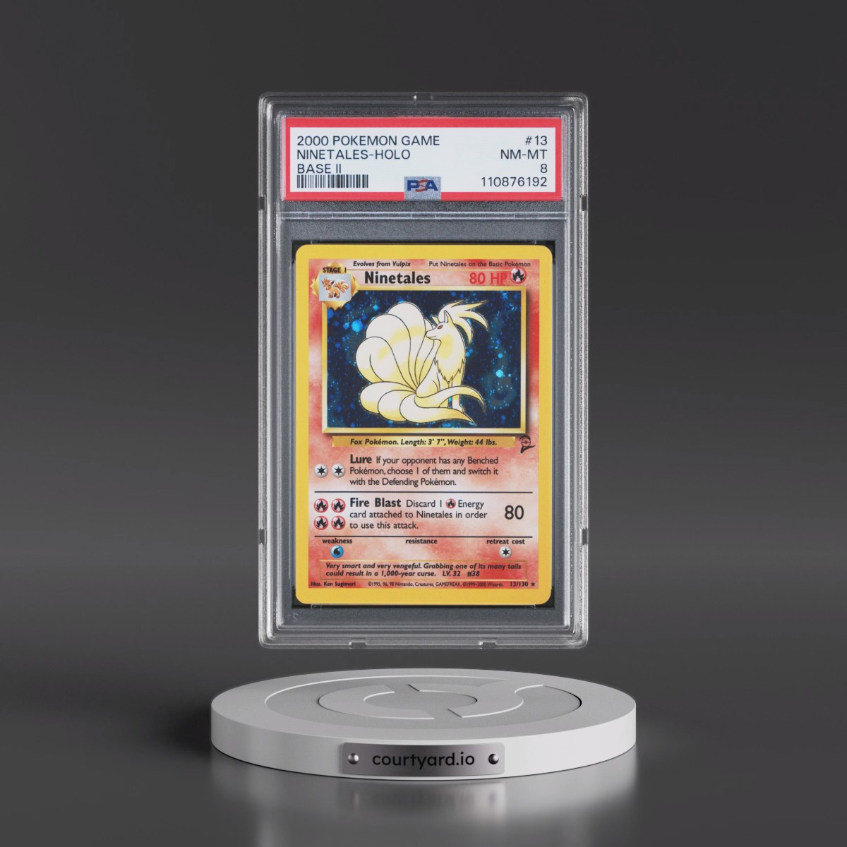 2000 Pokémon Game Base II #13 Ninetales - Holo (PSA 8 NM-MT)