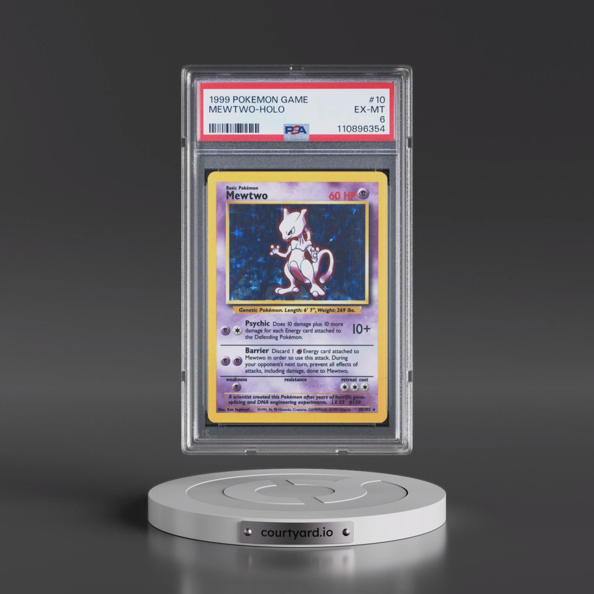 1999 Pokémon Game #10 Mewtwo - Holo (PSA 6 EX-MT)