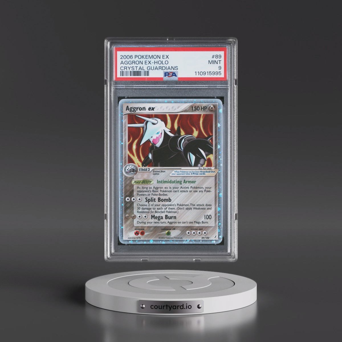 2006 Pokémon EX Crystal Guardians #89 Aggron EX - Holo Holo (PSA 9 MINT)