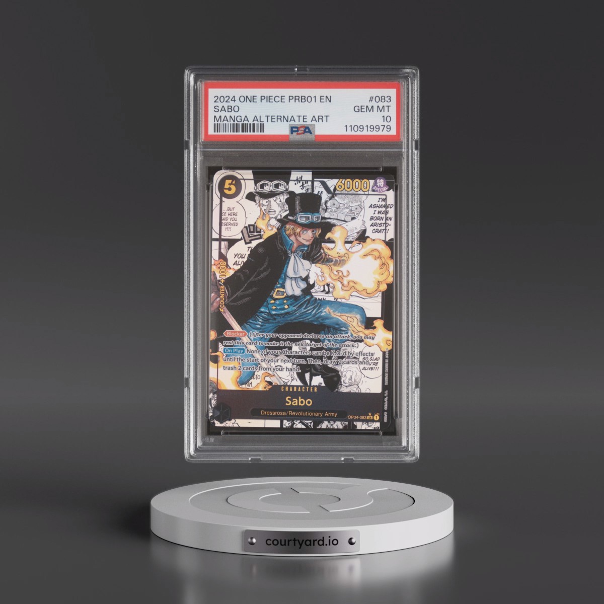 2024 One Piece PRB01-Premium Booster -One Piece Card the Best #083 Sabo - Manga Alternate Art (PSA 10 GEM MINT) - Photo
