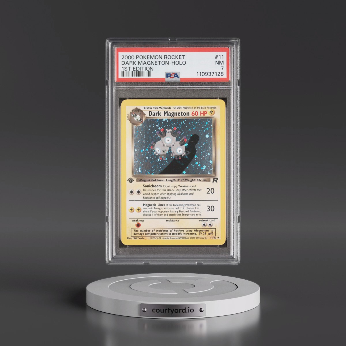 2000 Pokémon Rocket #11 Dark Magneton - 1st Edition Holo (PSA 7 NM)