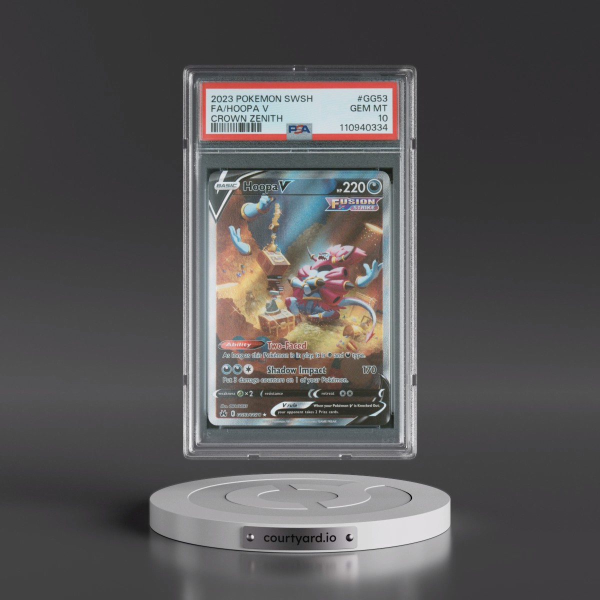 2023 Pokémon Sword and Shield Crown Zenith #GG53 Hoopa V - Holo Full Art (PSA 10 GEM MINT)