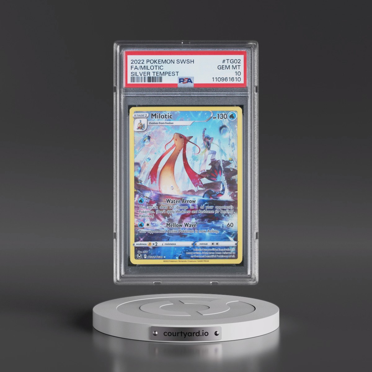 2022 Pokémon Sword & Shield Silver Tempest #TG02 Milotic - Full Art (PSA 10 GEM MINT)