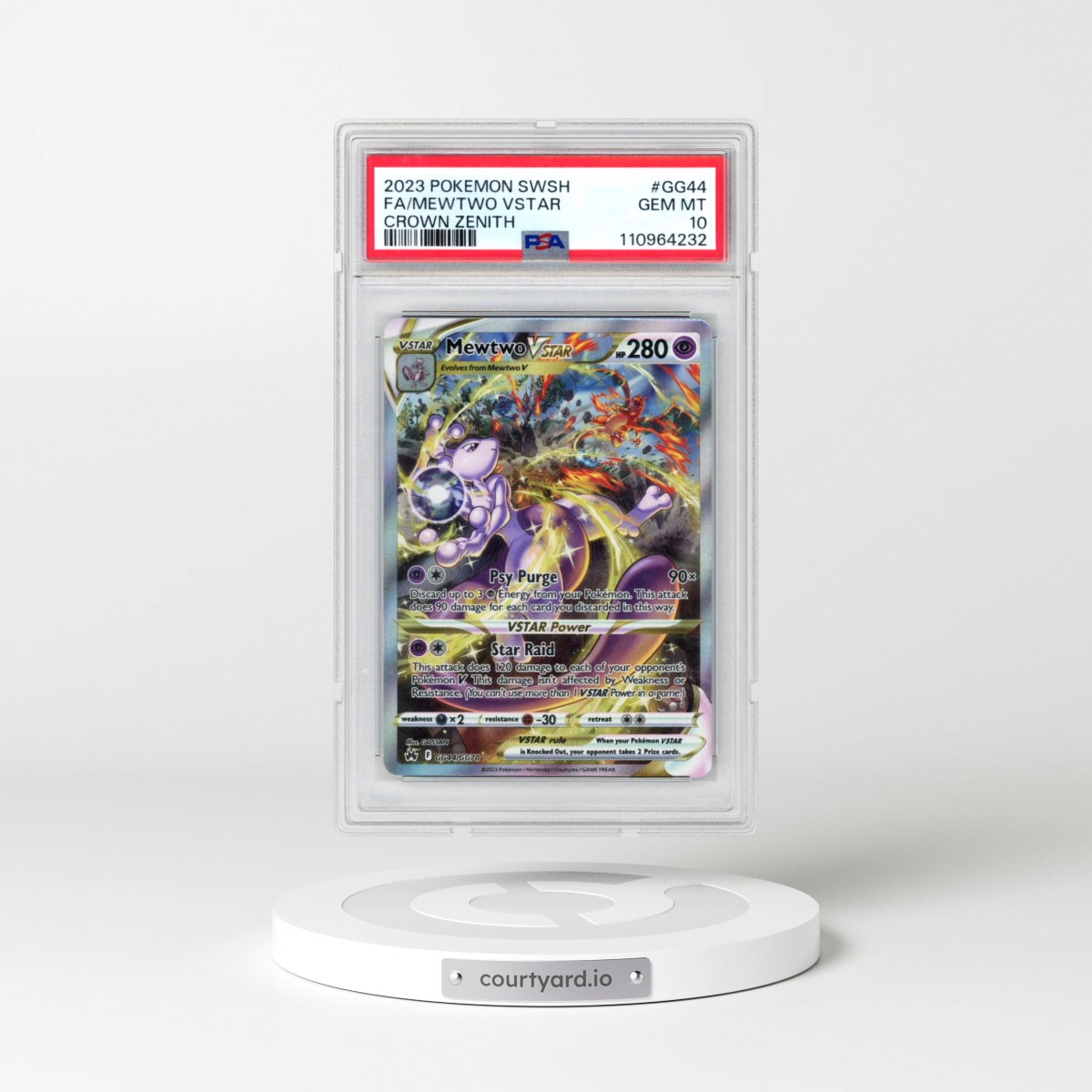 2023 Pokémon Sword and Shield Crown Zenith #GG44 Mewtwo Vstar - Full Art (PSA 10 GEM MINT)