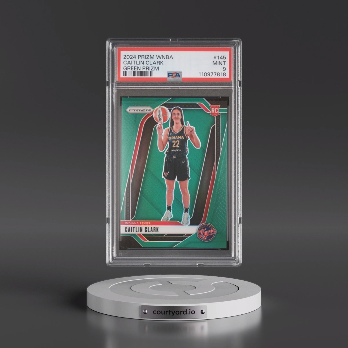 2024 Panini Prizm WNBA Caitlin Clark - Green Prizm #145 PSA 9