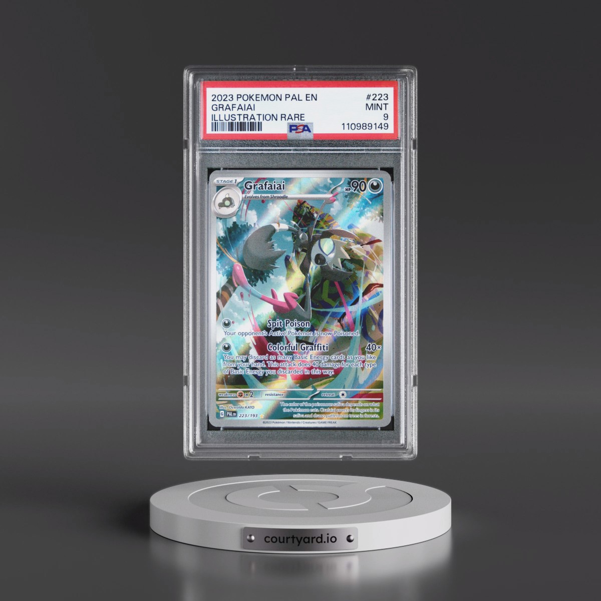 2023 Pokémon Pal EN-Paldea Evolved #223 Grafaiai - Illustration Rare (PSA 9 MINT)