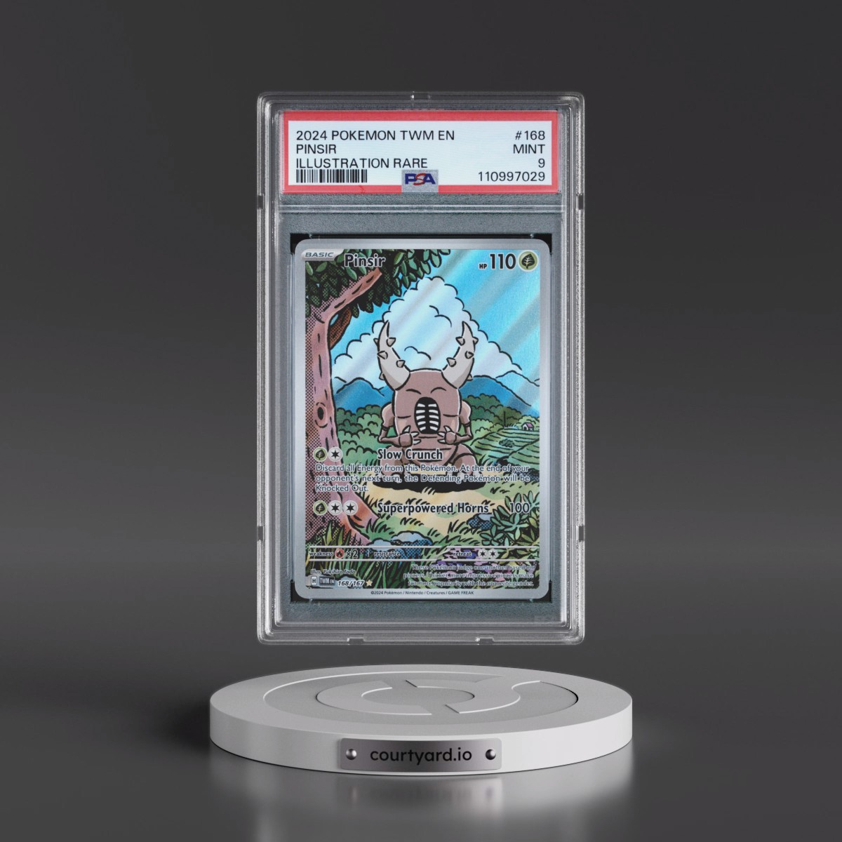 2024 Pokémon Twm EN-Twilight Masquerade #168 Pinsir - Illustration Rare (PSA 9 MINT)
