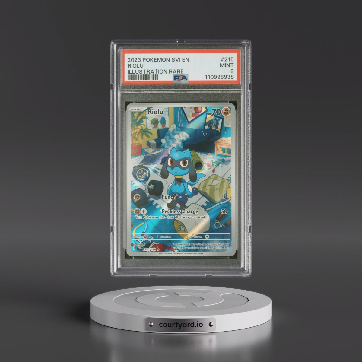 2023 Pokémon Svi EN-Scarlet & Violet #215 Riolu - Illustration Rare (PSA 9 MINT)