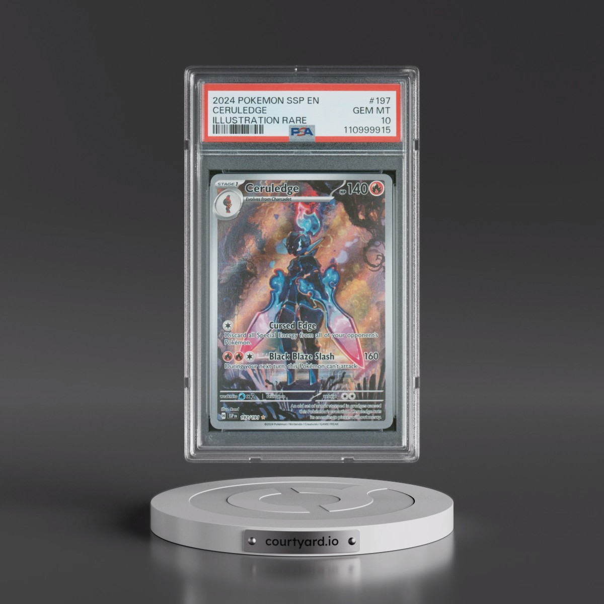 2024 Pokémon Ssp EN-Surging Sparks #197 Ceruledge - Illustration Rare (PSA 10 GEM MINT)