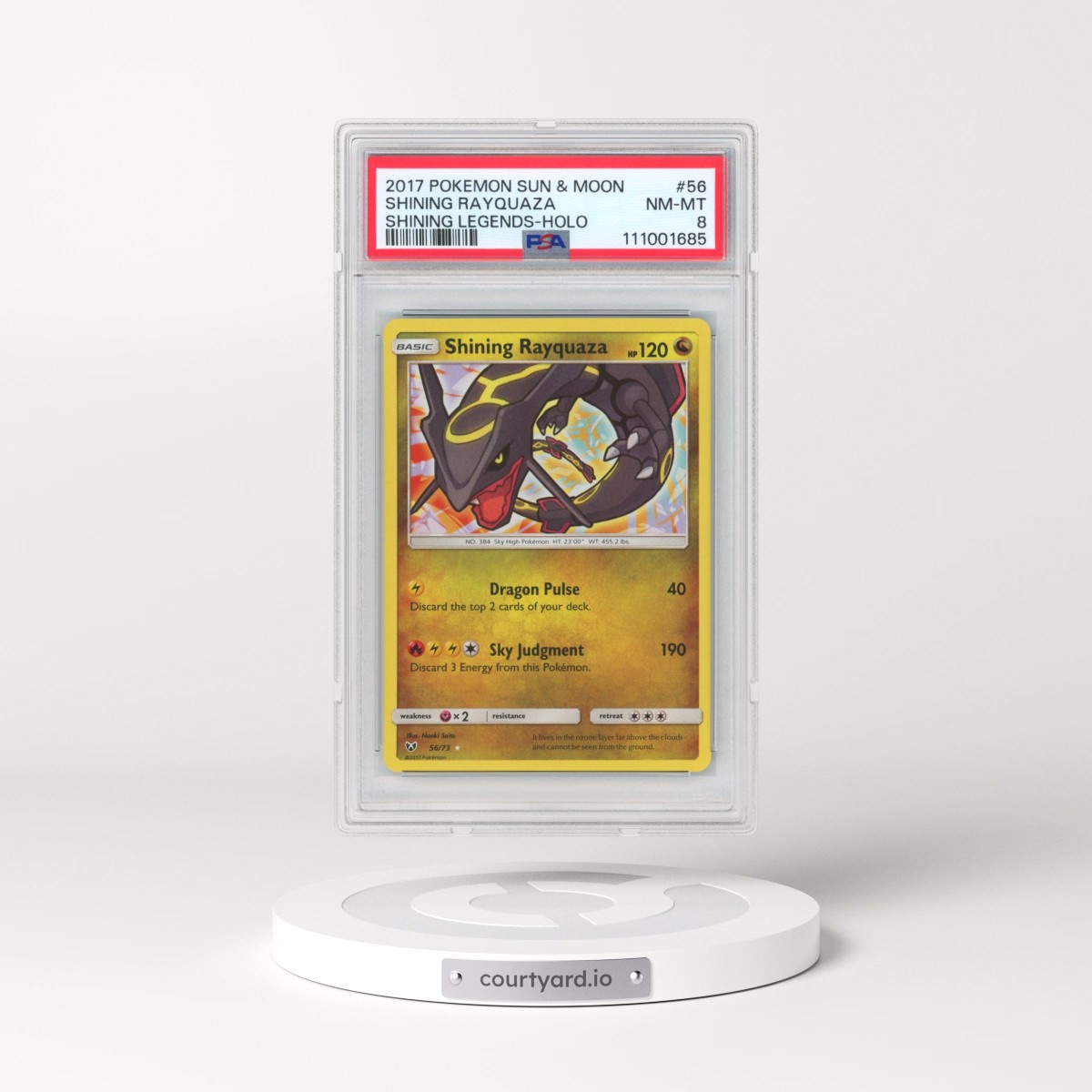 2017 Pokémon Sun & Moon Shining Legends #56 Shining Rayquaza - Holo Holo (PSA 8 NM-MT)