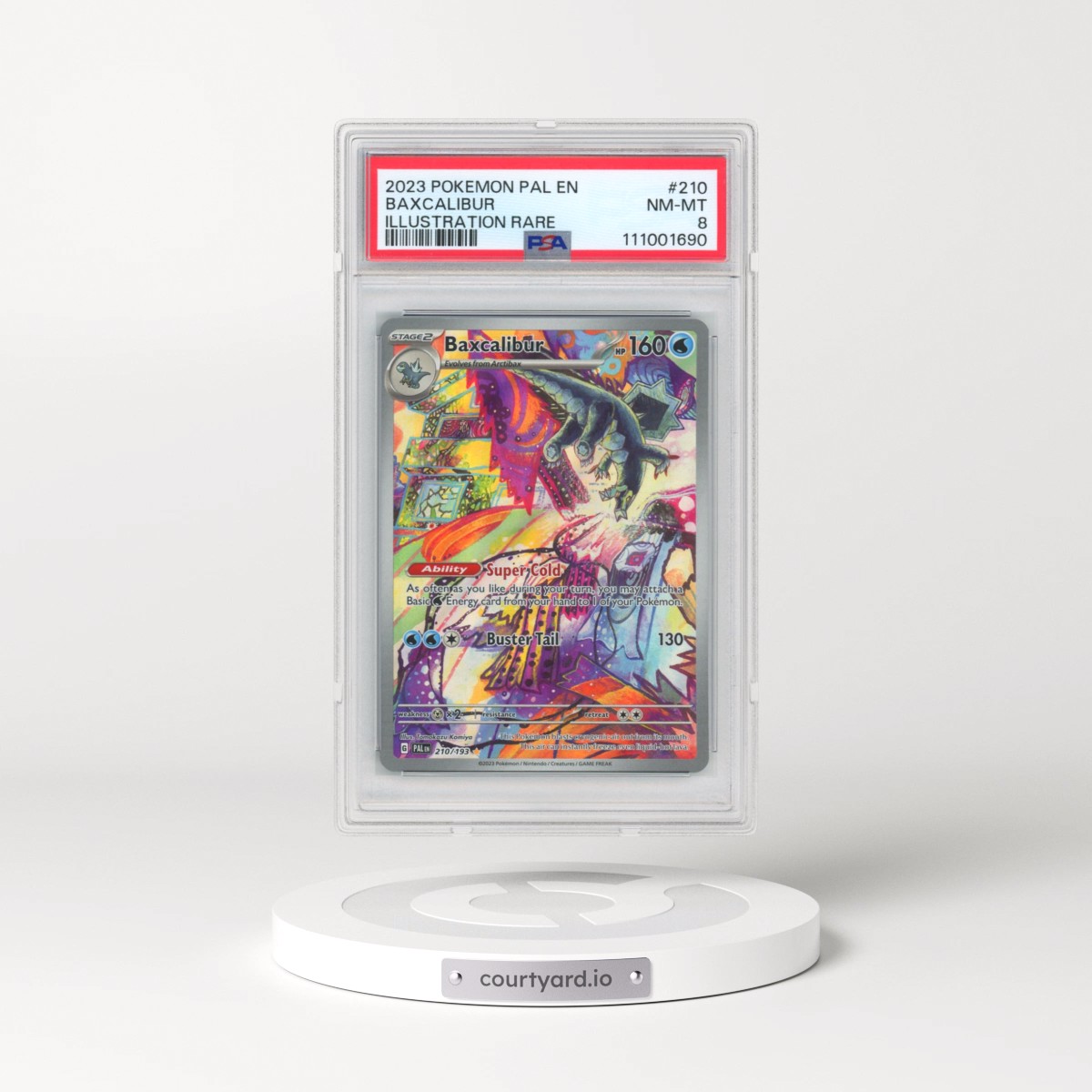 2023 Pokémon Pal EN-Paldea Evolved #210 Baxcalibur - Illustration Rare (PSA 8 NM-MT)