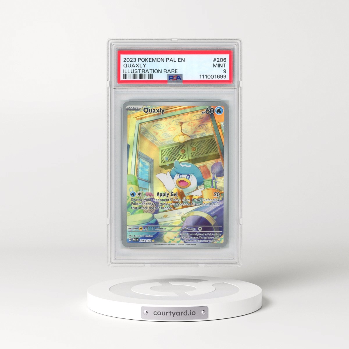 2023 Pokémon Pal EN-Paldea Evolved #206 Quaxly - Illustration Rare (PSA 9 MINT)