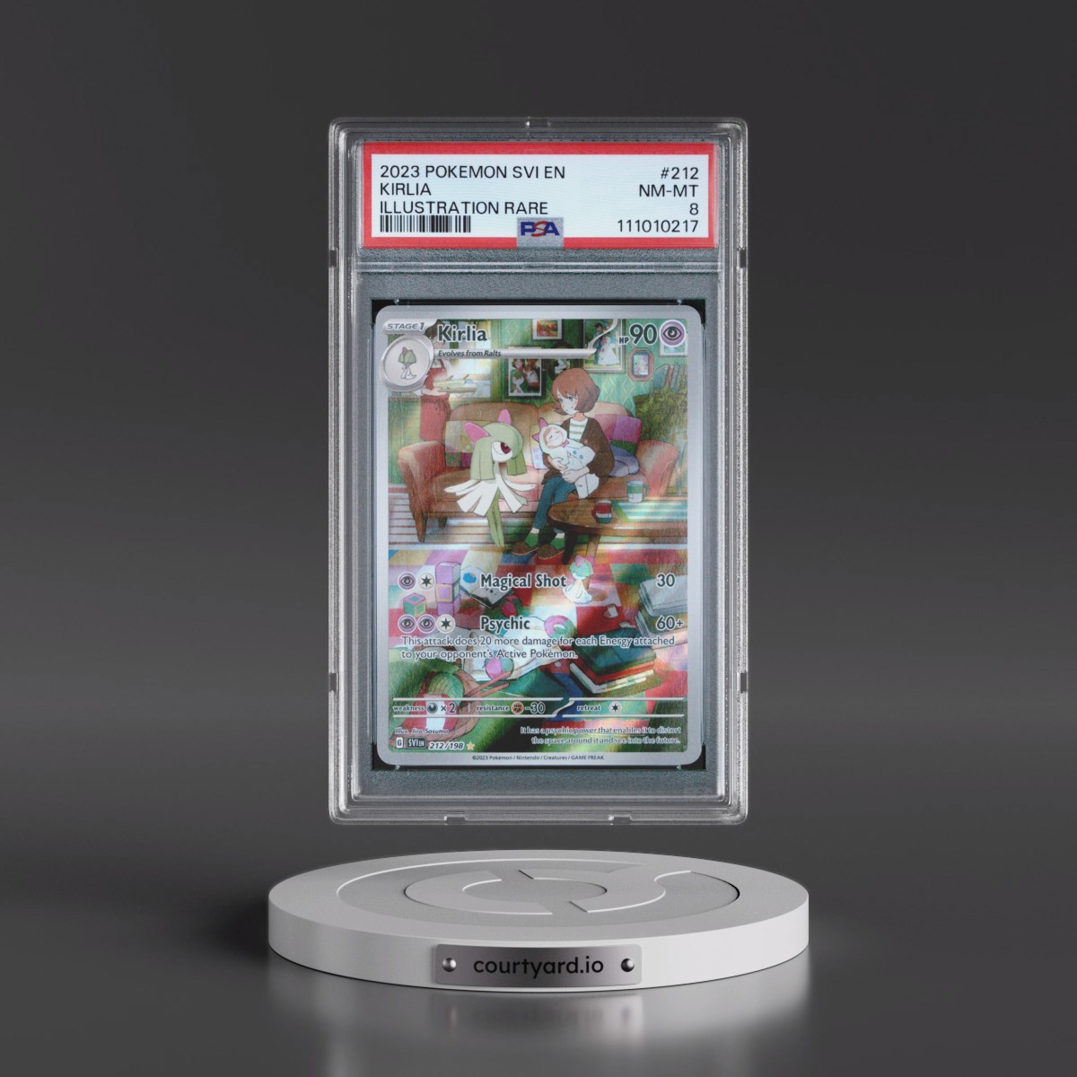 2023 Pokémon Svi EN-Scarlet & Violet #212 Kirlia - Illustration Rare (PSA 8 NM-MT)