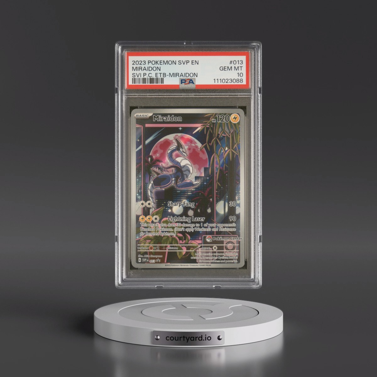 2023 Pokémon Svp EN-SV Black Star Promo Miraidon - Scarlet & Violet Pokemon Center Elite Trainer Box-Miraidon #013 PSA 10