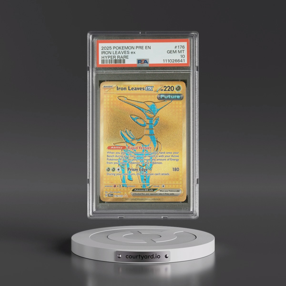 2025 Pokémon Pre EN-Prismatic Evolutions #176 Iron Leaves EX - Holo Hyper Rare (PSA 10 GEM MINT)