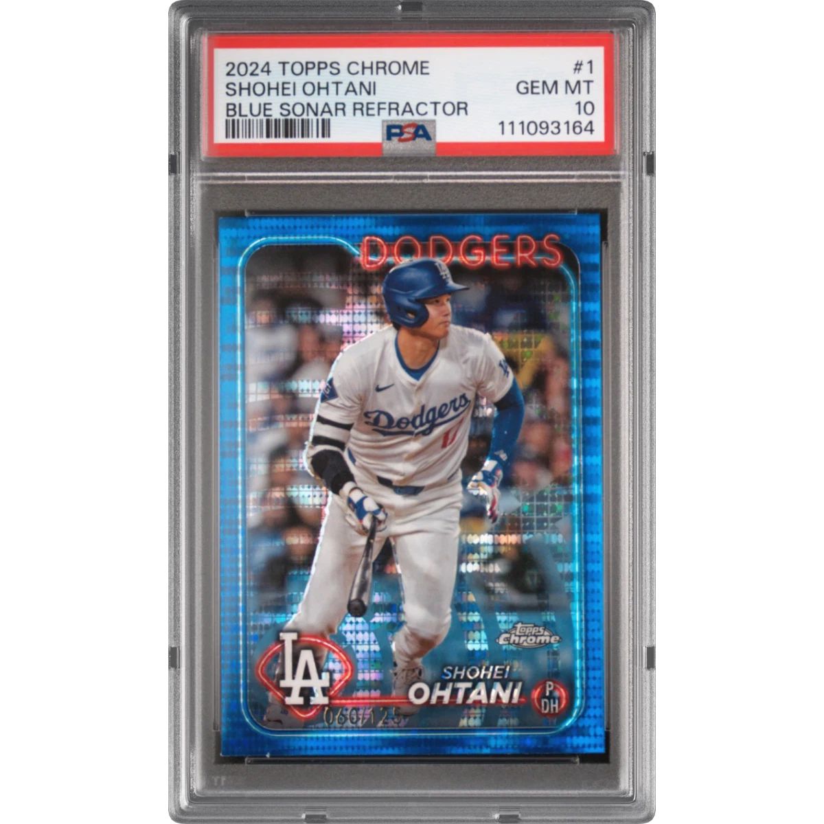 2024 Topps Chrome #1 Shohei Ohtani - Blue Sonar Refractor, PSA 10