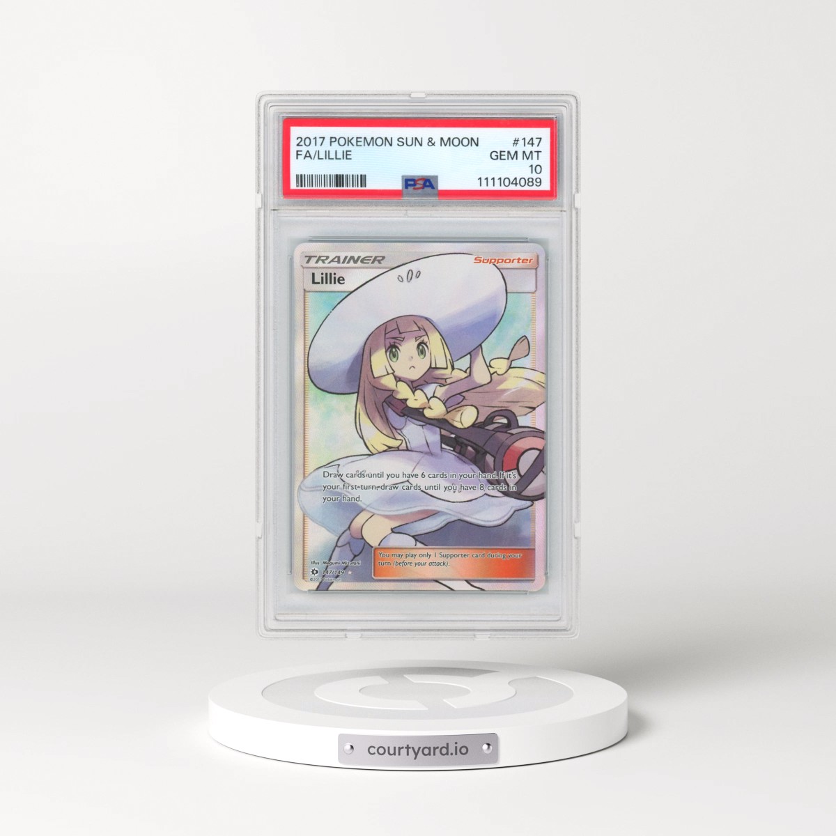 2017 Pokémon Sun & Moon #147 Lillie - Full Art (PSA 10 GEM MINT)