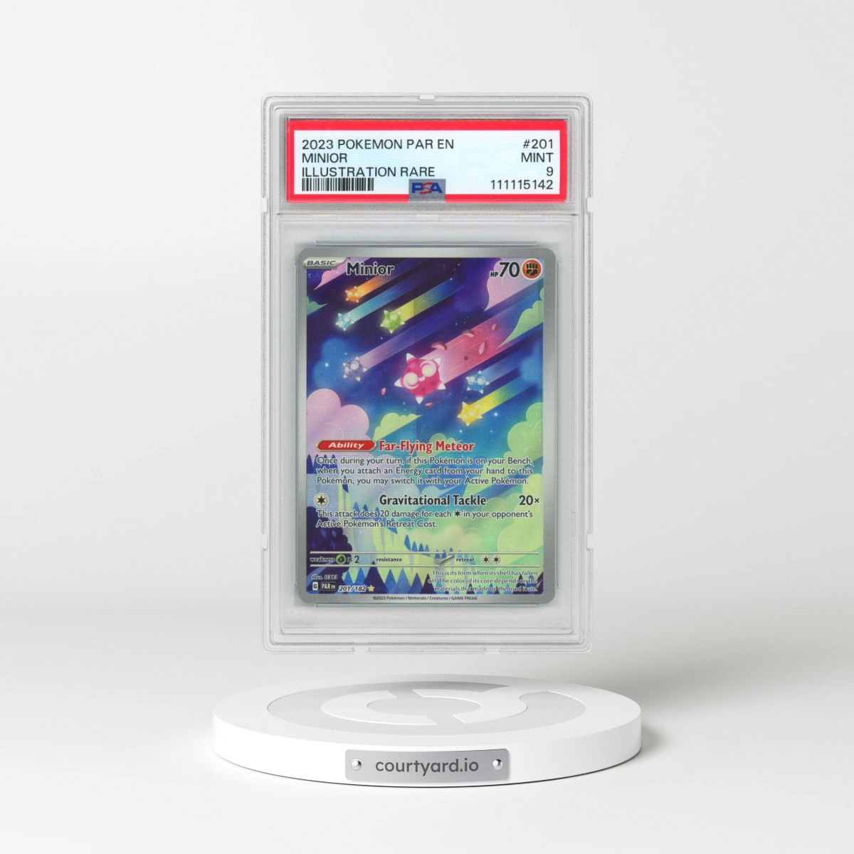 2023 Pokémon Par EN-Paradox Rift #201 Minior - Illustration Rare (PSA 9 MINT)
